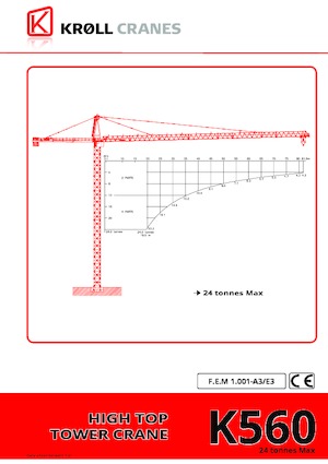 Grues à tour - tourneur supérieur Kroll K-560