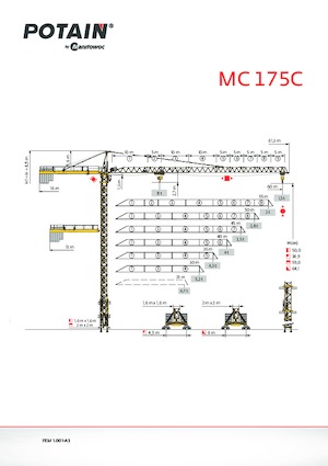 Grues à tour - tourneur supérieur Potain MC 175C