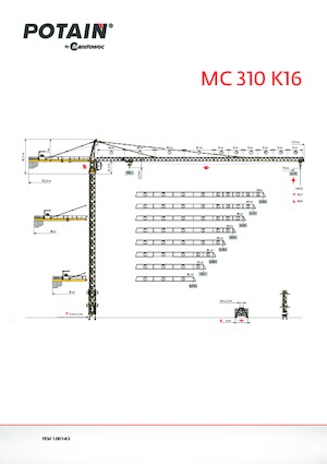 Grues à tour - tourneur supérieur Potain MC 310 K16