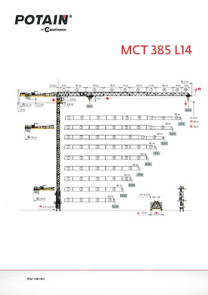 Grues à tour - tourneur supérieur Potain MCT 385 L14
