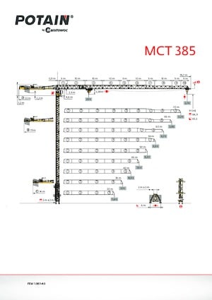 Grues à tour - tourneur supérieur Potain MCT 385