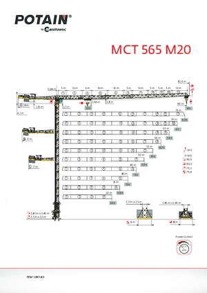 Grues à tour - tourneur supérieur Potain MCT 565 M20