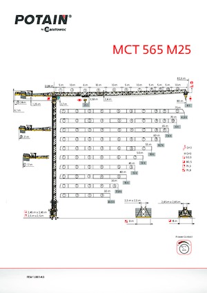 Grues à tour - tourneur supérieur Potain MCT 565 M25