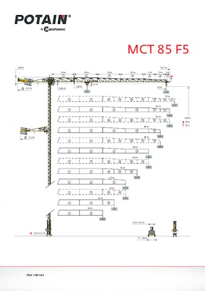 Grues à tour - tourneur supérieur Potain MCT 85 F5