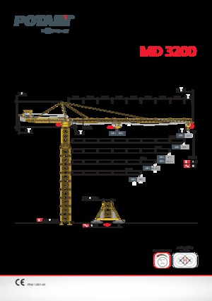 Grues à tour - tourneur supérieur Potain MD 3200