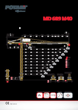 Grues à tour - tourneur supérieur Potain MD 689 M40
