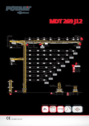 Grues à tour - tourneur supérieur Potain MDT 269 J12