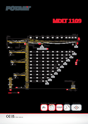 Grues à tour - tourneur supérieur Potain MDLT 1109