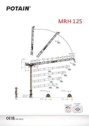 Grues à tour - tourneur supérieur Potain MRH 125