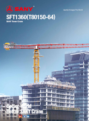 Grues à tour - tourneur supérieur Sany SFT1360