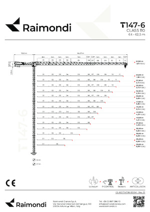 Grues à tour - tourneur supérieur Raimondi T147-6