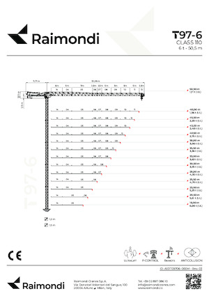 Grues à tour - tourneur supérieur Raimondi T97