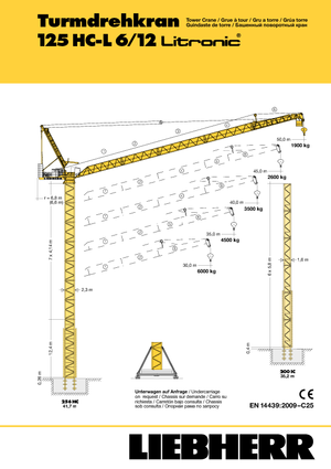 Grues à tour  - tourneur supérieur- flèche épingle Liebherr 125 HC L
