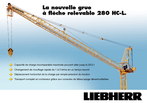 Grues à tour  - tourneur supérieur- flèche épingle Liebherr 280 HC-L 16/28  Litronic