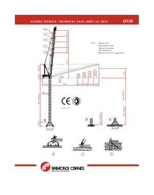 Grues à tour  - tourneur supérieur- flèche épingle Raimondi LR 120