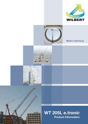 Grues à tour  - tourneur supérieur- flèche épingle Wilbert WT 205 L e.tronic