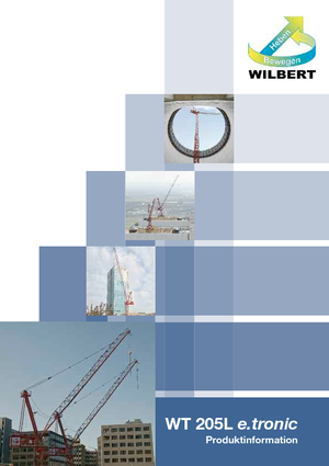 Grues à tour  - tourneur supérieur- flèche épingle Wilbert WT 205 L e.tronic