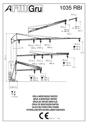 Grues à tour - tourneur inférieur FM-Gru 1035 RBI