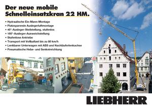 Grues à tour - tourneur inférieur Liebherr 22 HM FU