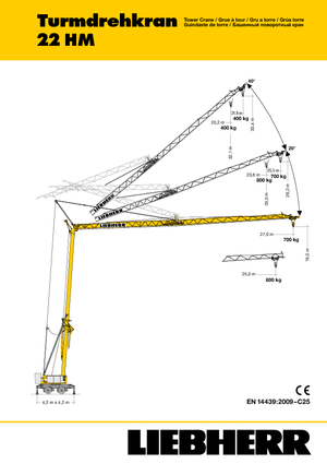 Grues à tour - tourneur inférieur Liebherr 22 HM FU