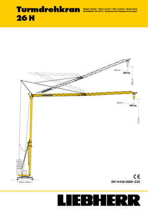 Grues à tour - tourneur inférieur Liebherr 26 H - 2,0-FU