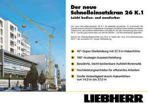 Grues à tour - tourneur inférieur Liebherr 26 K.1