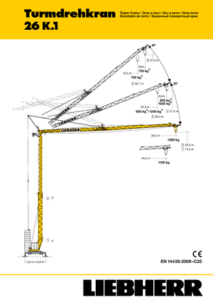 Grues à tour - tourneur inférieur Liebherr 26 K.1
