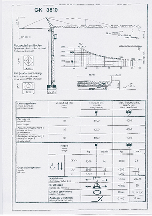 Grues à tour - tourneur inférieur Pekazett 3810 CSMF