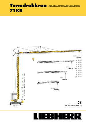 Grues à tour - tourneur inférieur Liebherr 71 KR.1 (FU)