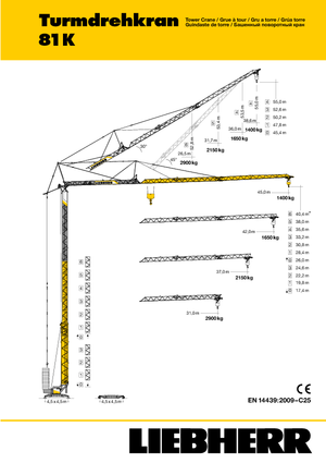 Grues à tour - tourneur inférieur Liebherr 81 K