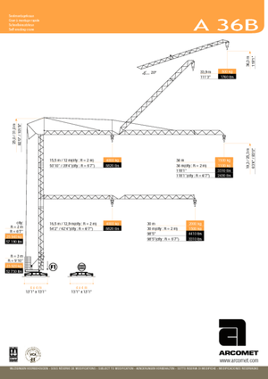 Grues à tour - tourneur inférieur Arcomet A 36 B