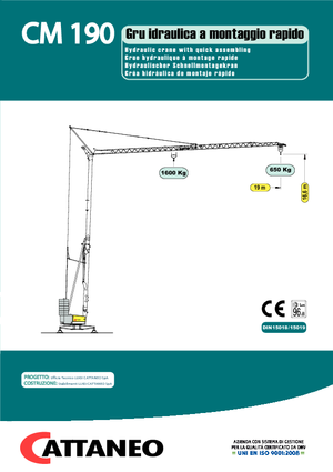 Grues à tour - tourneur inférieur Cattaneo CM 190 