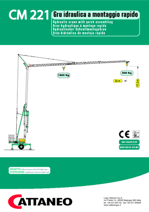 Grues à tour - tourneur inférieur Cattaneo CM 221 