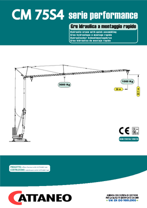 Grues à tour - tourneur inférieur Cattaneo CM 75 S 4