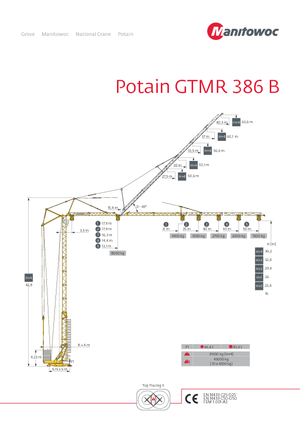 Grues à tour - tourneur inférieur Potain GTMR 386 B