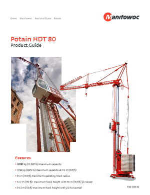 Grues à tour - tourneur inférieur Potain HDT 80