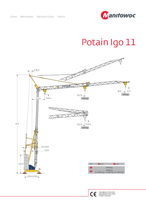 Grues à tour - tourneur inférieur Potain IGO 11 (1,6m)