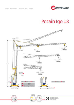 Grues à tour - tourneur inférieur Potain IGO 18