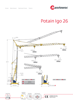 Grues à tour - tourneur inférieur Potain IGO 26 (2,4t)