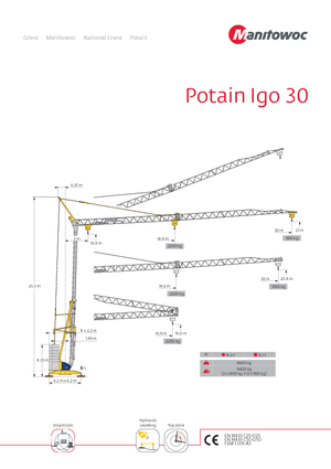 Grues à tour - tourneur inférieur Potain IGO 30