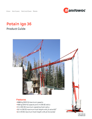 Grues à tour - tourneur inférieur Potain IGO 36 (2,2m)