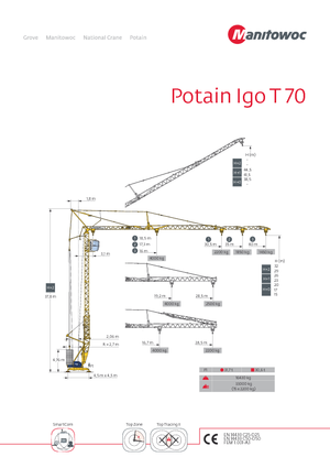 Grues à tour - tourneur inférieur Potain IGO T 70