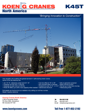 Grues à tour - tourneur inférieur König K 45 T