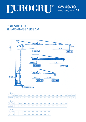 Grues à tour - tourneur inférieur Eurogru ® SM 4010