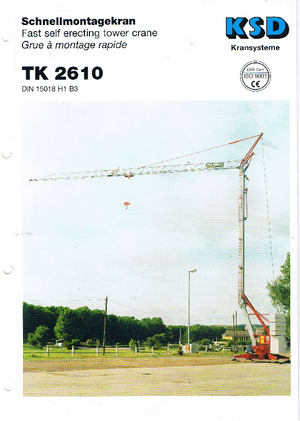 Grues à tour - tourneur inférieur KSD TK 2610