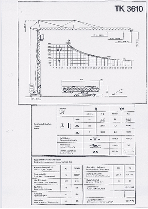 Grues à tour - tourneur inférieur KSD TK  3610 (2,5 m)
