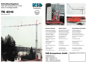 Grues à tour - tourneur inférieur KSD TK  4310 (3,3 m)