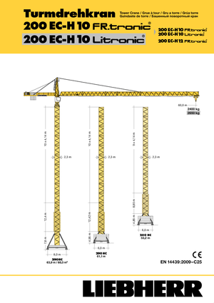 Grues à tour - tourneur supérieur Liebherr 200 EC-H 10 FR.tronic