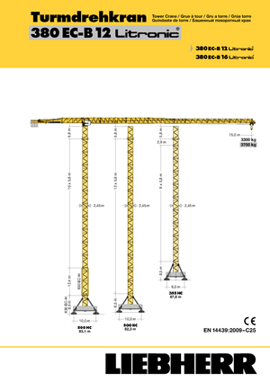 Grues à tour - tourneur supérieur Liebherr 380 EC-B 12 Litronic