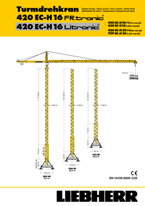 Grues à tour - tourneur supérieur Liebherr 420 EC-H 16